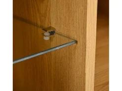 Móvel De Tv*Hauss Spole Móvel para TV com uma gaveta, três portas e iluminação LED - Tampo preto - Cor natural clara Natural claro