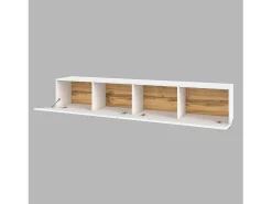 Best Meublorama Móvel para TV de 180cm da coleção EVA. Cor branca e carvalho. Branco