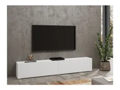 Best Meublorama Móvel para TV de 180cm da coleção EVA. Cor branca e carvalho. Branco