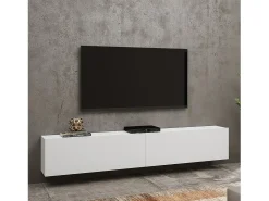 Best Meublorama Móvel para TV de 180cm da coleção EVA. Cor branca e carvalho. Branco