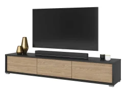 Móvel De Tv|Meublorama Móvel para TV de 180cm da coleção MAANUM. Cor cinza e carvalho claro. Cinzento