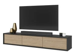 Móvel De Tv|Meublorama Móvel para TV de 180cm da coleção MAANUM. Cor cinza e carvalho claro. Cinzento