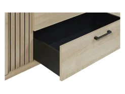 Móvel De Tv*Meublorama Móvel para TV de 165cm na cor carvalho claro com 2 portas e 1 nicho da coleção LOFT. Pés em metal. Castanho