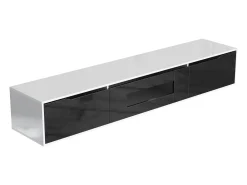 Sale Móvel para TV de parede e de chão, brilhante e madeira, LED com mudança de cor, 180x30x35cm Preto