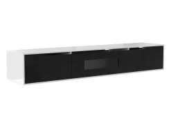 Sale Móvel para TV de parede e de chão, brilhante e madeira, LED com mudança de cor, 180x30x35cm Preto
