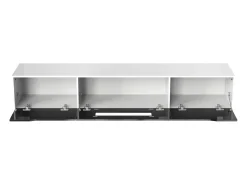 Sale Móvel para TV de parede e de chão, brilhante e madeira, LED com mudança de cor, 180x30x35cm Preto