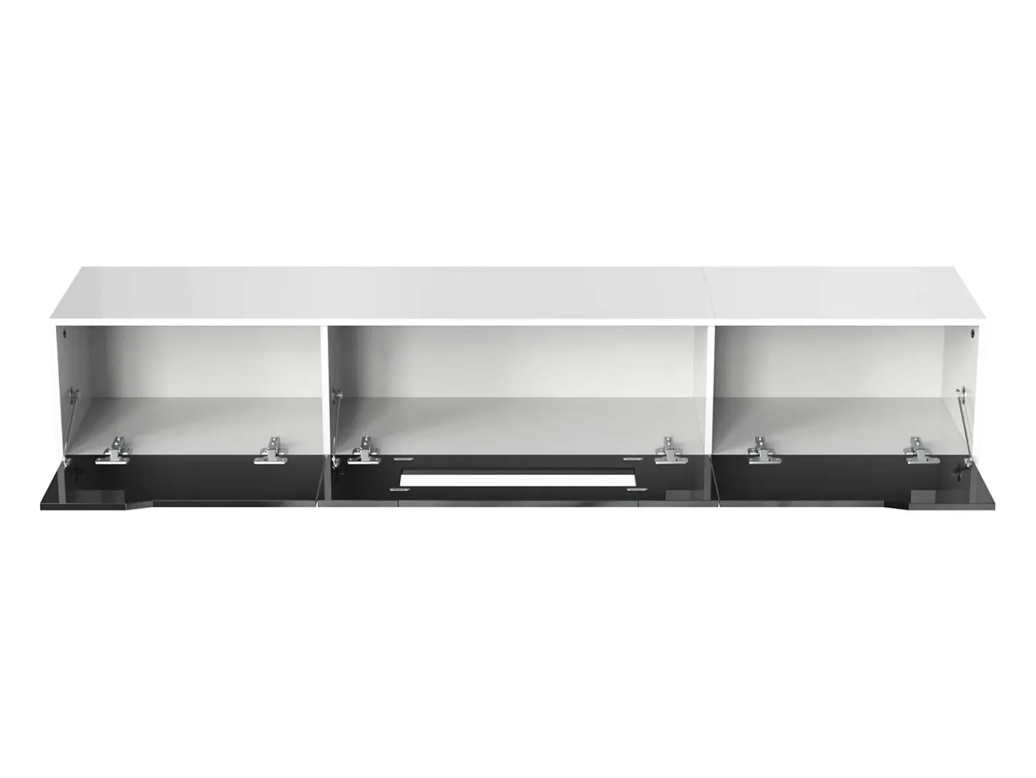Sale Móvel para TV de parede e de chão, brilhante e madeira, LED com mudança de cor, 180x30x35cm Preto