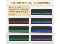 Móvel De Tv* Móvel para TV de parede ou embutido, 140 × 35 × 40 cm, , iluminação LED de 7 cores, rack para TV, ideal para sala de estar. Preto