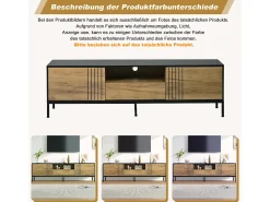 Merax Móvel para TV de sala de estar - 170 x 35 x 50 cm - com 2 portas + 1 gaveta - para TVs de até 70 polegadas - aglomerado - cor natural^ Móvel De Tv