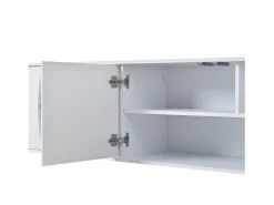 Outlet Merax Móvel para TV de sala de estar - 180 x 40 x 45 cm - com 3 portas + LEDs - para TVs de 80 polegadas - aglomerado - Branco