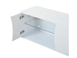 Outlet Merax Móvel para TV de sala de estar - 180 x 40 x 45 cm - com 3 portas + LEDs - para TVs de 80 polegadas - aglomerado - Branco