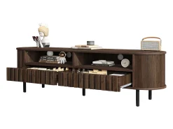 Móvel De Tv|Merax Móvel para TV de sala de estar - 160 x 40 x 48 cm - com 2 gavetas + prateleira - para TVs de 65 polegadas - MDF - marrom Castanho