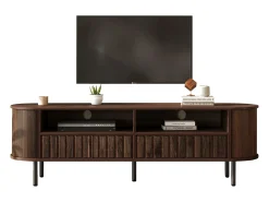 Móvel De Tv|Merax Móvel para TV de sala de estar - 160 x 40 x 48 cm - com 2 gavetas + prateleira - para TVs de 65 polegadas - MDF - marrom Castanho