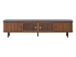 Móvel De Tv|Hauss Spole Móvel para TV de 190x35x45 cm com 2 portas de correr e 2 portas de ecrã - Cor: Madeira escura e preto Natural escuro