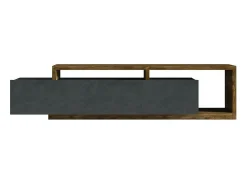 Móvel De Tv|Meublorama Móvel para TV design 220cm coleção BERGAME. Cores cinza e carvalho escuro. Cinzento