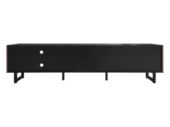 Sale Móvel para TV, efeito mármore , iluminação LED, duas portas, duas gavetas, MDF, 200 x 38 x 50 cm Preto
