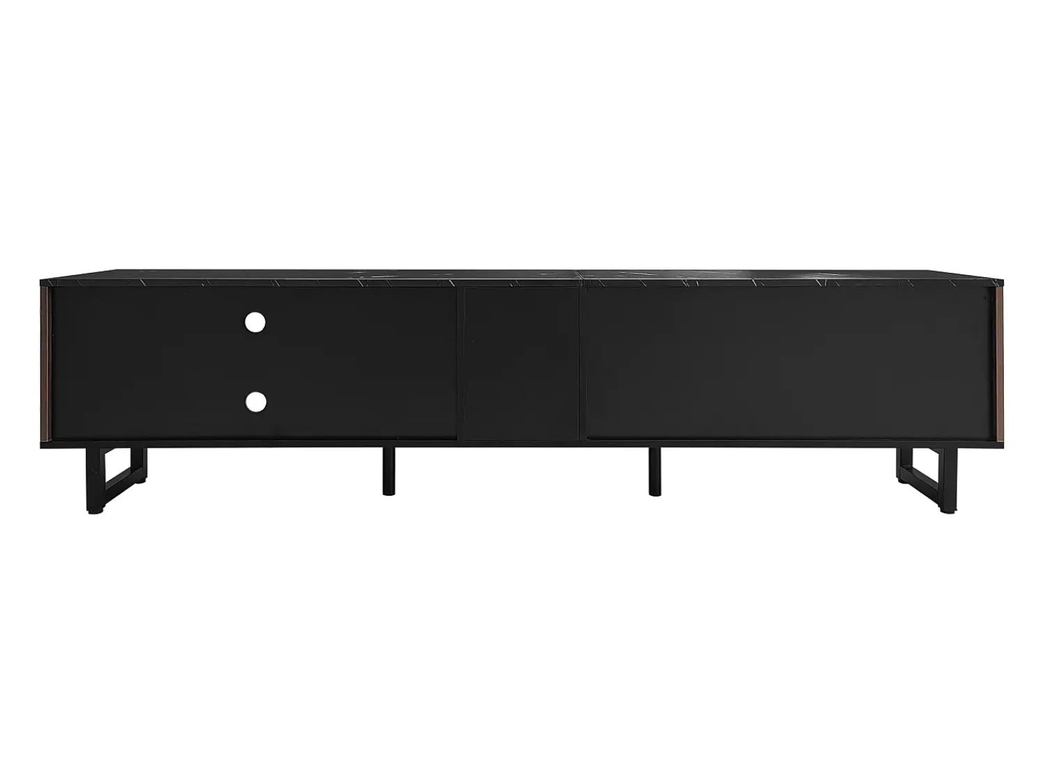 Sale Móvel para TV, efeito mármore , iluminação LED, duas portas, duas gavetas, MDF, 200 x 38 x 50 cm Preto