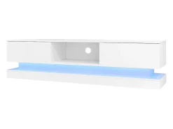 Móvel De Tv*Hauss Spole Móvel para TV em lacado brilhante com iluminação LED e 2 gavetas, 160 x 35 x 40,5 cm Branco