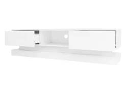 Móvel De Tv*Hauss Spole Móvel para TV em lacado brilhante com iluminação LED e 2 gavetas, 160 x 35 x 40,5 cm Branco