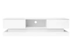 Móvel De Tv*Hauss Spole Móvel para TV em lacado brilhante com iluminação LED e 2 gavetas, 160 x 35 x 40,5 cm Branco
