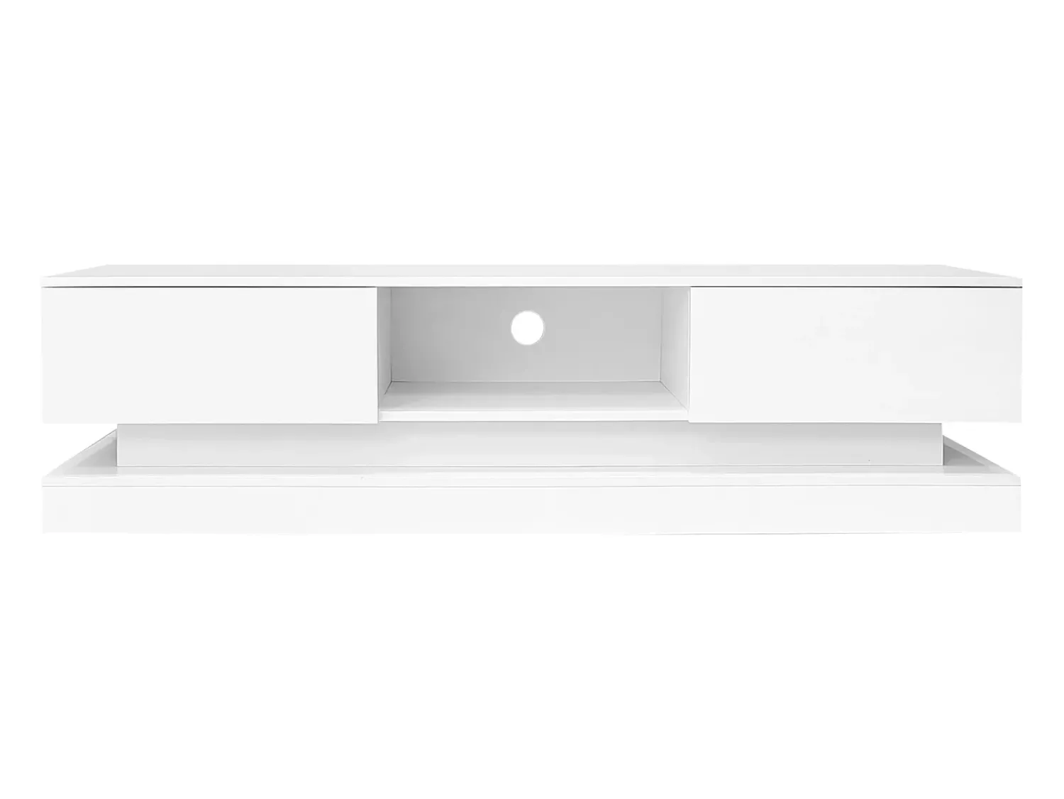 Móvel De Tv*Hauss Spole Móvel para TV em lacado brilhante com iluminação LED e 2 gavetas, 160 x 35 x 40,5 cm Branco