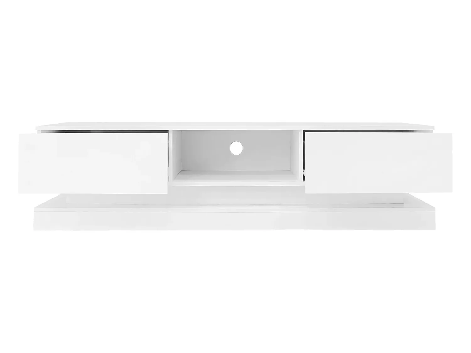 Móvel De Tv*Hauss Spole Móvel para TV em lacado brilhante com iluminação LED e 2 gavetas, 160 x 35 x 40,5 cm Branco