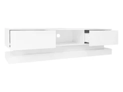 Móvel De Tv*Hauss Spole Móvel para TV em lacado brilhante com iluminação LED e 2 gavetas, 160 x 35 x 40,5 cm Branco