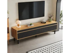 Online Móvel para TV em madeira e , modelo baixo com 4 portas, ideal para hall de entrada e quarto, 170x38x47,7cm Preto