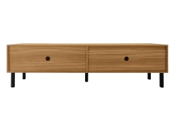Móvel De Tv* Móvel para TV em madeira e , modelo baixo com 4 portas, ideal para hall de entrada e quarto, 170x38x47,7cm Preto
