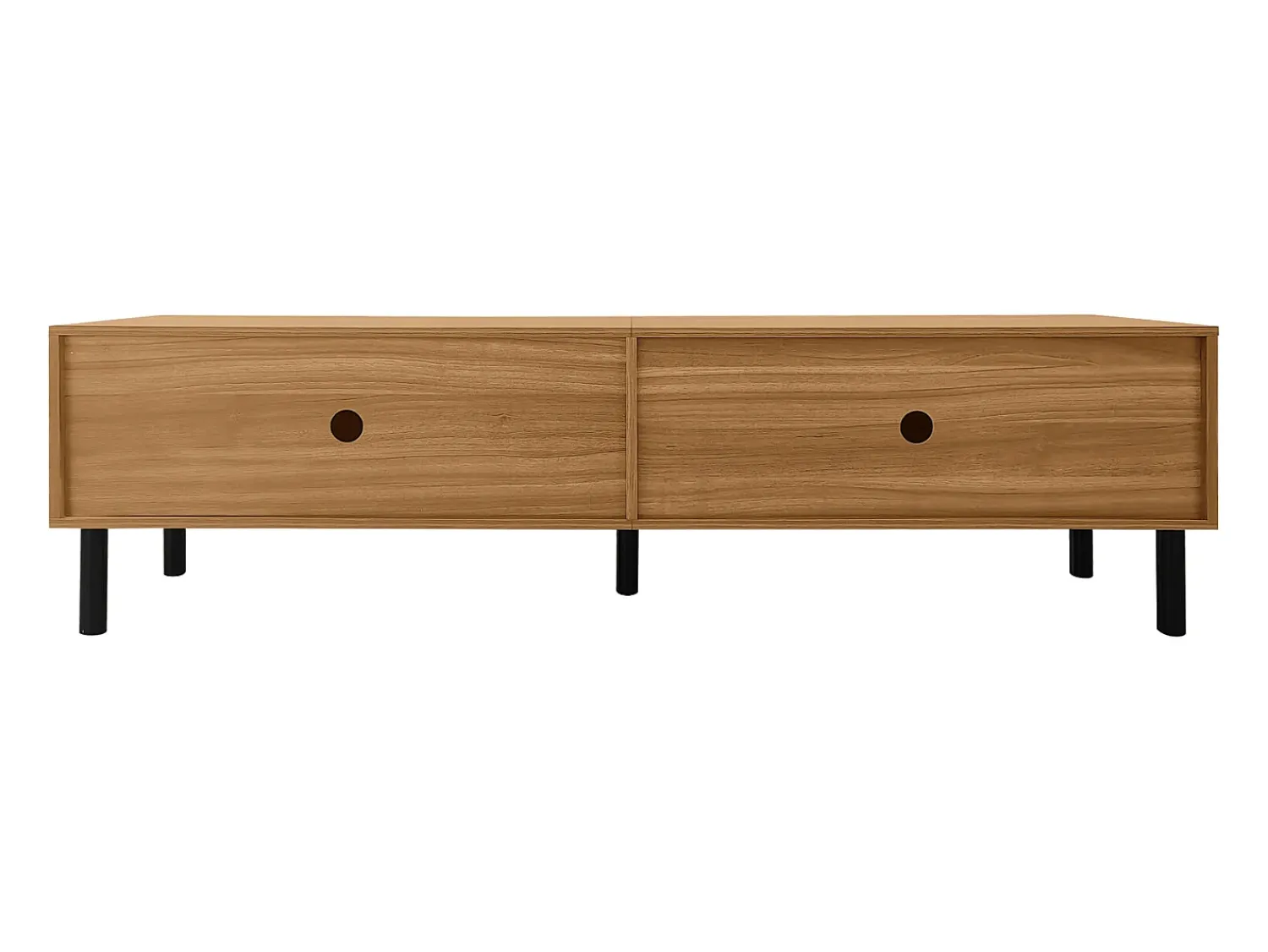 Móvel De Tv* Móvel para TV em madeira e , modelo baixo com 4 portas, ideal para hall de entrada e quarto, 170x38x47,7cm Preto