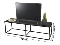 Móvel De Tv|Meublorama Móvel para TV estilo clássico na cor preta - dimensões 140x40xH40cm Preto