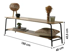 Móvel De Tv*Meublorama Móvel para TV estilo clássico na cor carvalho claro - dimensões 150x40xH44cm Castanho