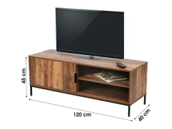 Meublorama Móvel para TV estilo étnico com 1 porta na cor madeira nogueira - dimensões 120x40xH45cm Castanho