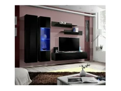 Sale Price Factory Móvel para TV FLY A5 design, cor brilhante + LED. Móvel suspenso moderno e na moda para a sua sala de estar. Preto