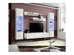 Móvel De Tv*Price Factory Móvel para TV FLY A3 design, cor brilhante + LED. Móvel suspenso moderno e na moda para sua sala de estar. Branco