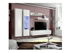 Móvel De Tv*Price Factory Móvel para TV FLY A5 design, cor branca brilhante + LED. Móvel suspenso moderno e na moda para sua sala de estar. Branco