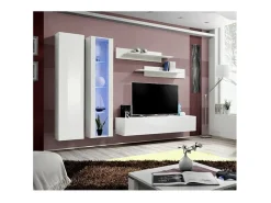Best Price Factory Móvel para TV FLY A4 design, na cor brilhante + LED. Móvel suspenso moderno e na moda para a sua sala de estar. Branco