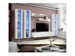 Móvel De Tv*Price Factory Móvel para TV FLY C2 design, na cor brilhante. Móvel suspenso moderno e na moda para a sua sala de estar. Branco