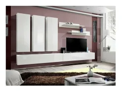 Best Price Factory Móvel para TV FLY E1 design, cor branca brilhante. Móvel suspenso moderno e na moda para a sua sala de estar. Branco