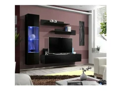 Móvel De Tv*Price Factory Móvel para TV FLY G3 design, na cor brilhante. Móvel suspenso moderno e estiloso para sua sala de estar. Preto