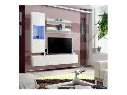 Price Factory Móvel para TV FLY H3 design, na cor branca brilhante. Móvel suspenso moderno e na moda para a sua sala de estar.^ Móvel De Tv