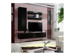 Móvel De Tv|Price Factory Móvel para TV FLY H1 design, na cor brilhante. Móvel suspenso moderno e na moda para sua sala de estar. Preto