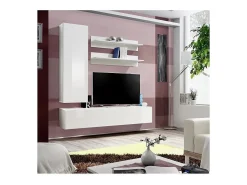 Móvel De Tv*Price Factory Móvel para TV FLY H1 design, na cor brilhante. Móvel suspenso moderno e na moda para a sua sala de estar. Branco