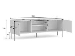 Outlet Meublorama Móvel para TV ISIS – 2 portas & 2 niches – Cinza – 157x55x41 cm Cinzento