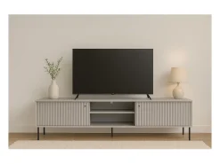 Outlet Meublorama Móvel para TV ISIS – 2 portas & 2 niches – Cinza – 157x55x41 cm Cinzento
