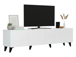 Clearance Móvel para TV Josi com 4 portas de abrir e 8 compartimentos internos, 200x53,5x40 cm Branco