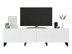 Clearance Móvel para TV Josi com 4 portas de abrir e 8 compartimentos internos, 200x53,5x40 cm Branco
