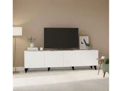 Clearance Móvel para TV Josi com 4 portas de abrir e 8 compartimentos internos, 200x53,5x40 cm Branco