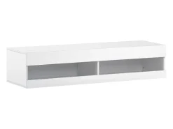 Móvel De Tv* Móvel para TV LED com iluminação LED e espaço de armazenamento - 140x40x30,5cm Branco