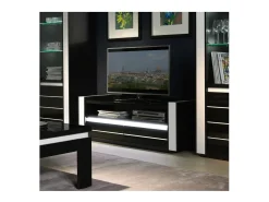 Meublorama Móvel para TV LINA e branco brilhante + LED^ Móvel De Tv